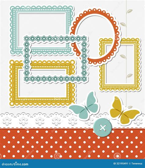 Retro Scrapbook Set Stock Vector Illustration Of Decor 32195491