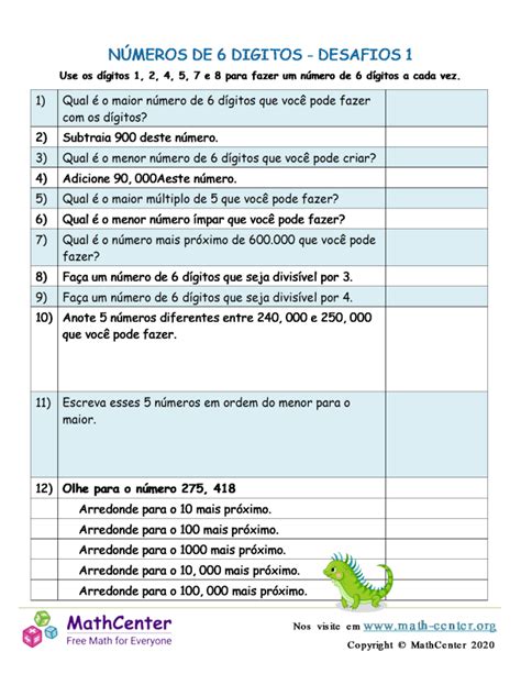 Terceiro Ano Planilhas Enigmas Lógicos Math Center