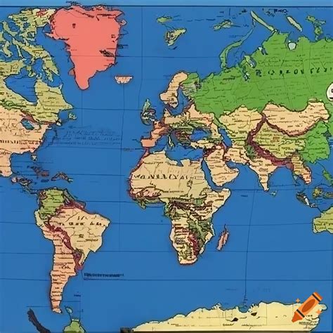 World Map Showing Languages Spoken Today On Craiyon