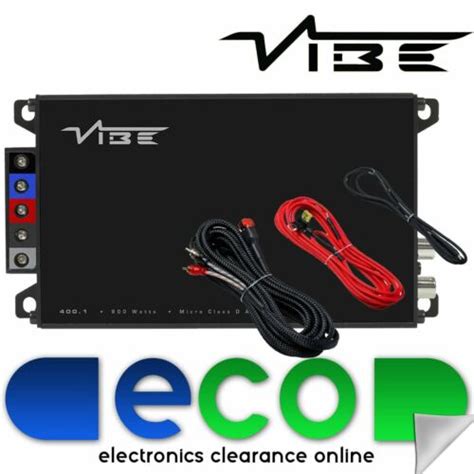 Vibe Powerbox 400 1m 800 Watts Mono Block Class D Compact Car Amplifier Amp Kit Ebay