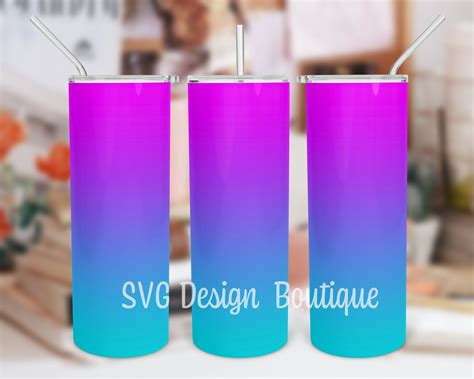 Pink Blue Gradient Tumbler Design Sublimation 20 Oz Skinny Tumbler Wrap