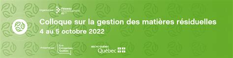 Colloque sur la gestion des matières résiduelles 2022 Fonds de