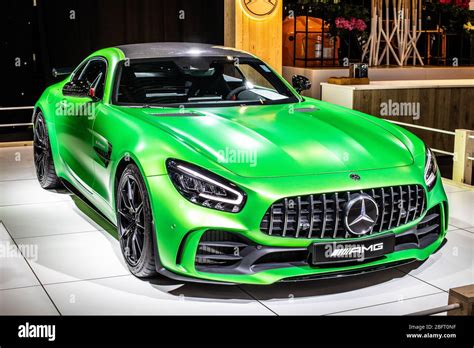 Brussels Belgium Jan 2020 Mercedes Amg Gt R Roadster V8 Bi Turbo With M178 Engine Brussels