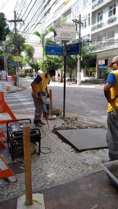 Recuperação do guarda corpo na Fróes e Ary Parreiras rampas acessíveis