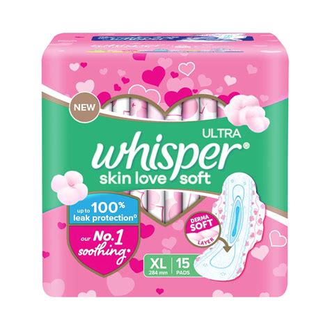 Buy Whisper Ultra Skin Love Soft Sanitary Pads 15 Xl Pads Cottony