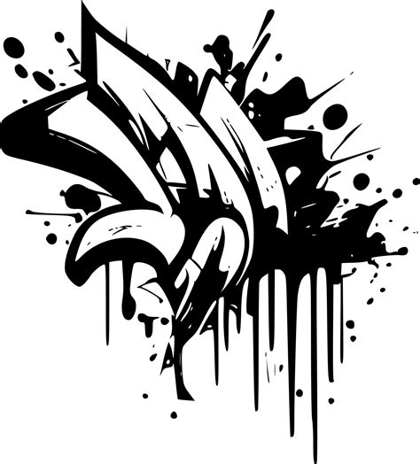 Graffiti, Black and White Vector illustration 23542955 Vector Art at ...