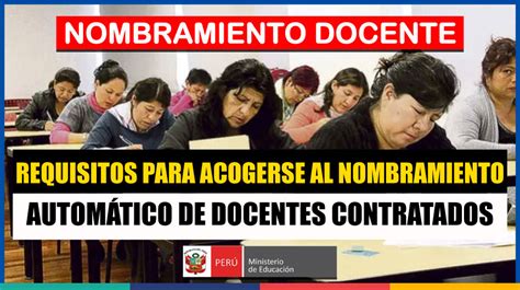 Nombramiento Docente Requisitos Para Acogerse Al Nombramiento AutomÁtico De Docentes