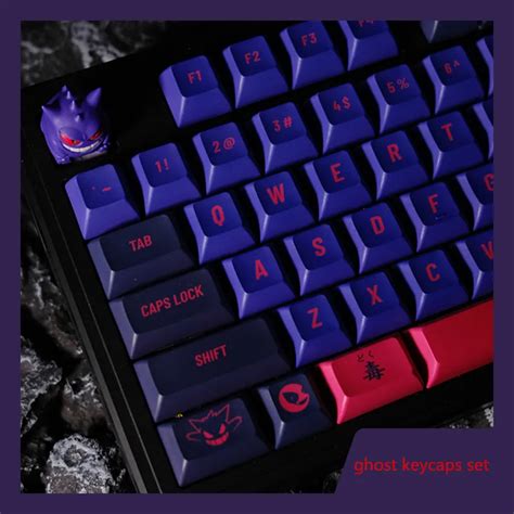 Chaves Conjunto Ghost Keycap Pbt Lados Corante Subbed Keycaps Kca