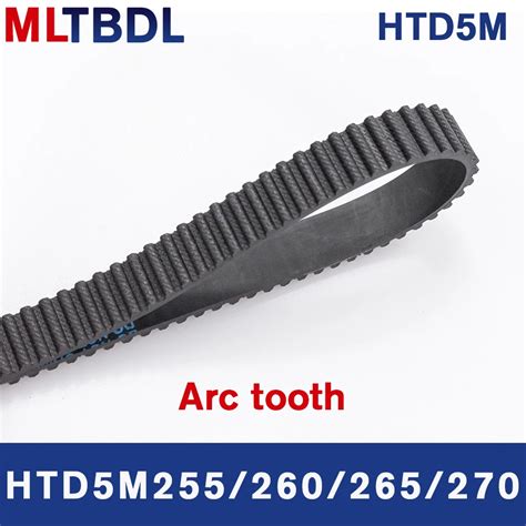 Htd 5m Correia Dentada 255 260 265 270mm Comprimento 10 15 20 25mm