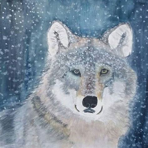 wolf in the snow painting | Salvatore Ingoglia Inspired Portrait Art