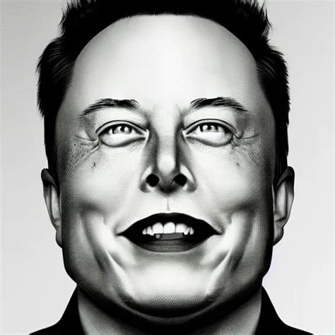 Terrified Elon Musk Big Head Award Winning Portrait Stable