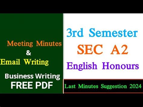 3rd Semester English Honours SEC A2 Final Suggestion 2024 Business