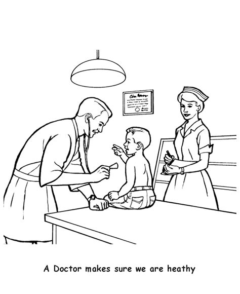 Doctor And Nurse Coloring Page Get Coloring Pages