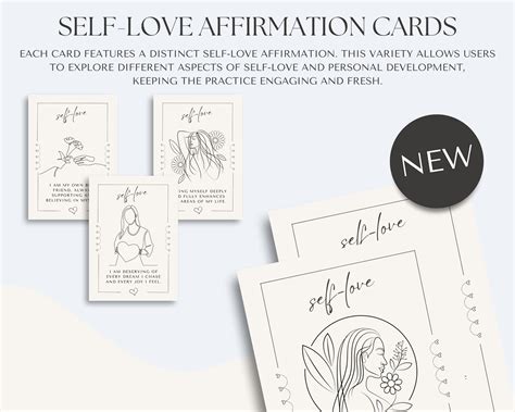 Self Love Affirmation Cards Printable Affirmation Card Deck Etsy