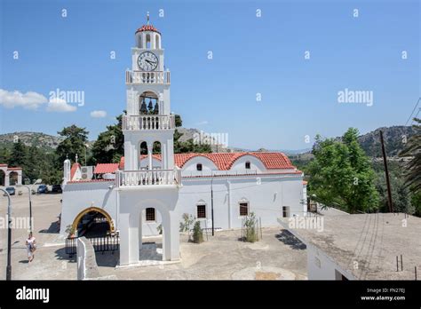 Monastery Of Panagia Tsambika On Rhodos Island Stock Photo Alamy