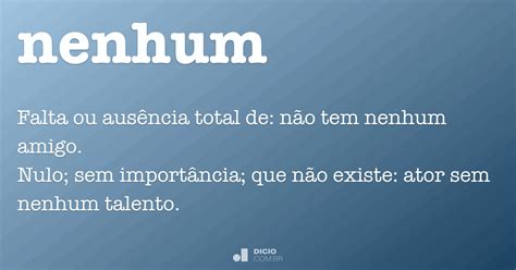 Nenhum - Dicio, Dicionário Online de Português