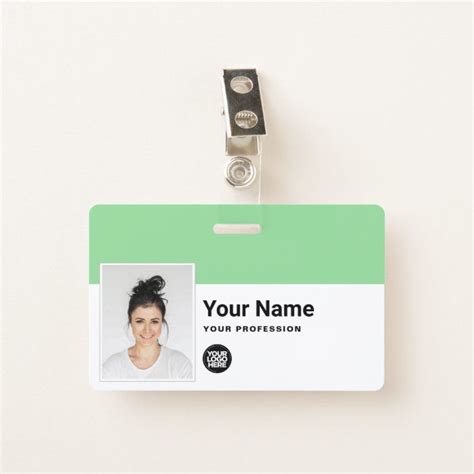 Easily personalize this Custom Employee Name Badge with Photo, Scan Bar ...