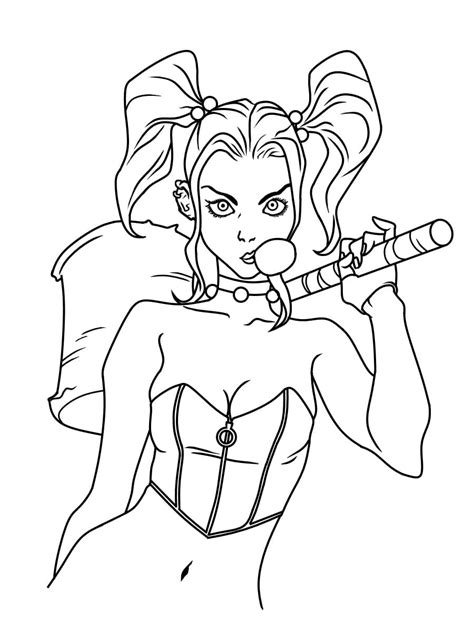 Dibujos De Harley Quinn Sonriendo Para Colorear Para Colorear Pintar E