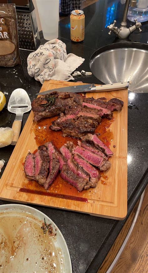 Homemade Prime Ribeye Butter Basted With Rosemary And Garlic Rfood