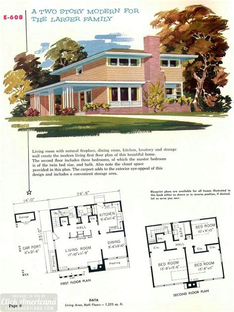 130 Vintage 50s House Plans Used To Build Millions Of Mid Century Homes