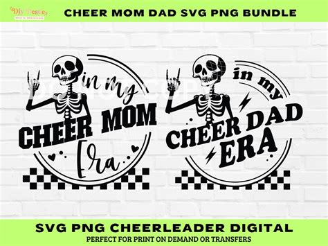 Cheer Dad SVG PNG Bundle Retro Groovy Lightening Bolt Mom Mama Shirt