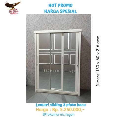 Jual Lemari Pakaian Pintu Sliding Kaca Free Ongkir Cilegon Serang