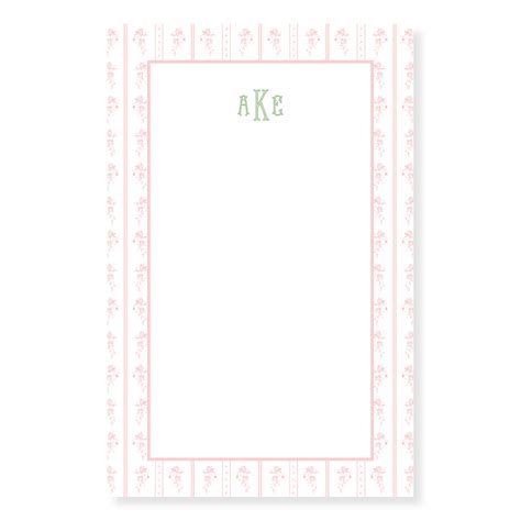 Pink Floral Stripe Patterned Personalized Notepad — Simply Jessica Marie