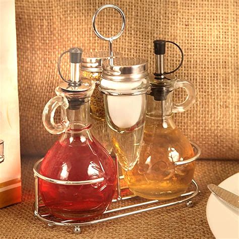 Oil Vinegar Salt And Pepper Cruet Set Home And Kitchen