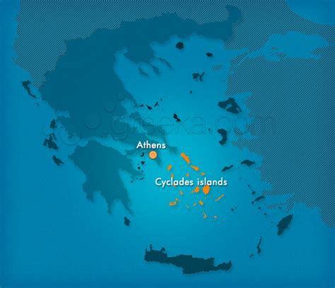 Map Of Cyclades Islands Greece