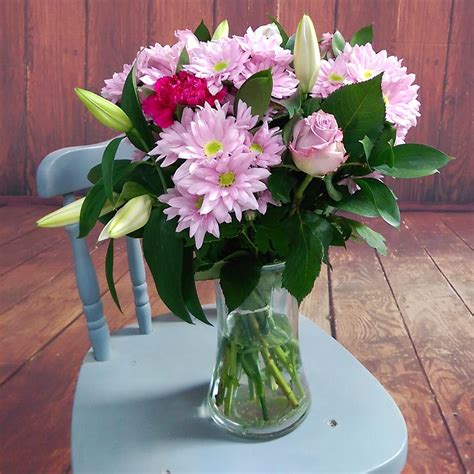 Pretty In Pink Fresh Flower Bouquet Pink Roses And Lilies Delivered