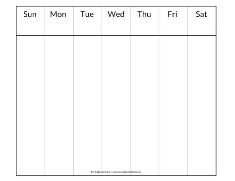 Blank 7 Day Calendar Printable - Example Calendar Printable