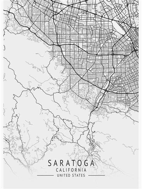 Saratoga California Us Gray City Map Sticker For Sale By