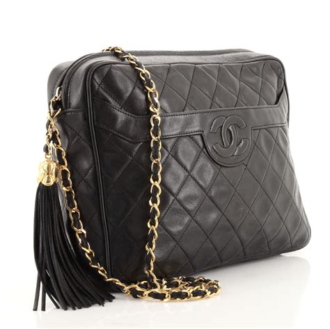 Chanel Vintage Camera Tassel Bag Quilted Leather Large 83775143 - Rebag