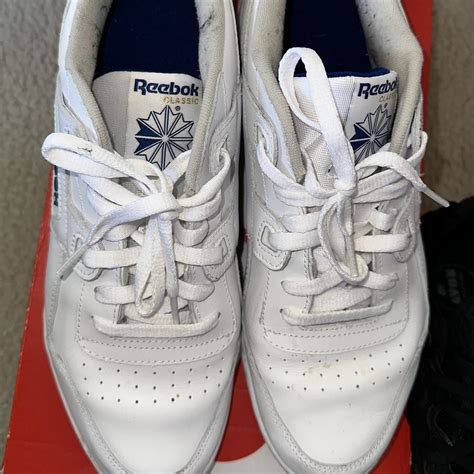 REEBOK white sneakers slightly creased and inside... - Depop