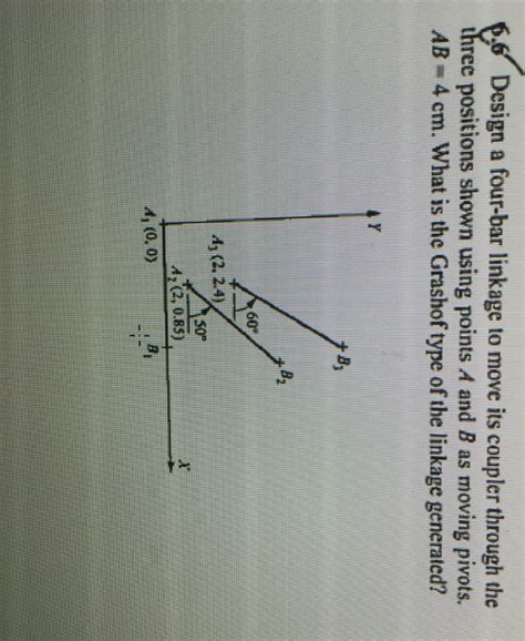 Solved Design A Four Bar Linkage To Move Its Coupler Through Chegg