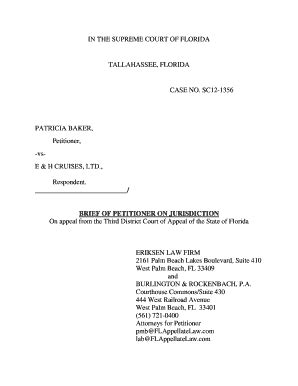 Fillable Online Floridasupremecourt Sc Jurisdictional Initial