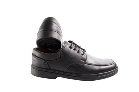 Black Leather Shoes A Pair On A Clean White Background Casual Shoe