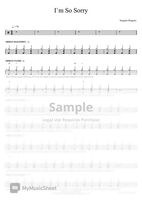 Imagine Dragons Im So Sorry 악보 by COPYDRUM