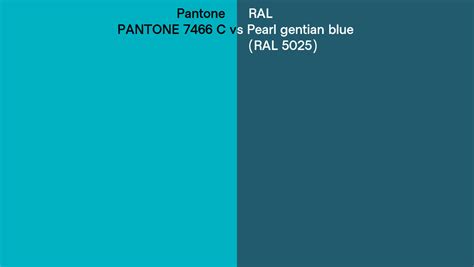 Pantone 7466 C Vs Ral Pearl Gentian Blue Ral 5025 Side By Side Comparison