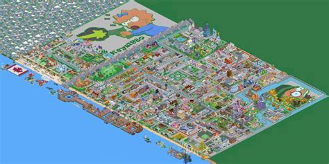 Fan Made Panorama Map of the Simpson's Springfield | The simpsons ...