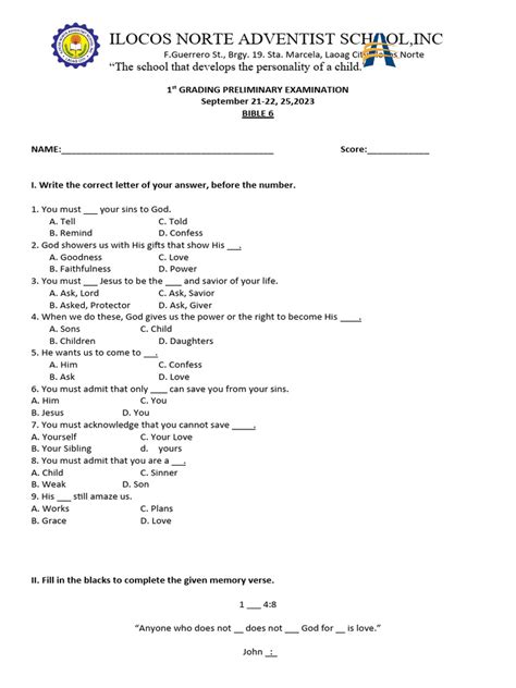 Prelim Exam Grade 6 Pdf Atoms Proton