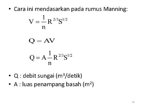 Pengukuran Dan Perhitungan Debit Sungaisaluran Air Pengukuran