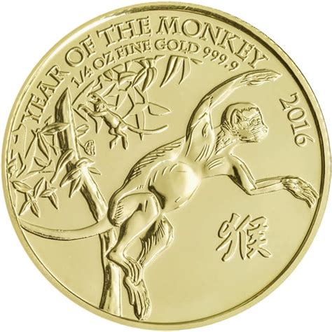 Gold Quarter Ounce Year Of The Monkey Coin From United Kingdom