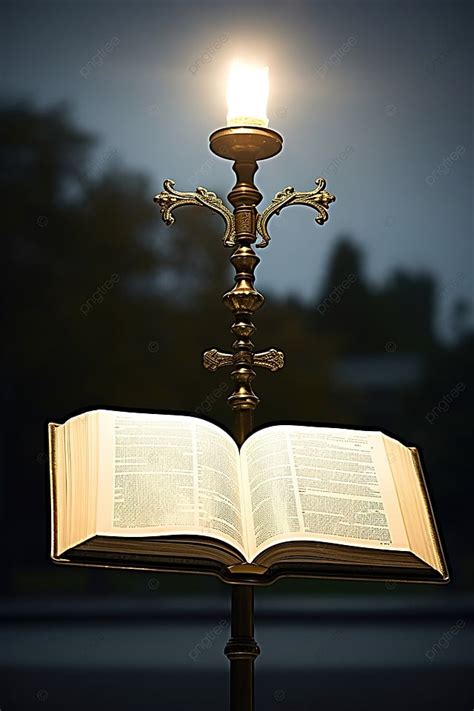 A Bible Open On A Lamp Post In Frame Background Wallpaper Image For