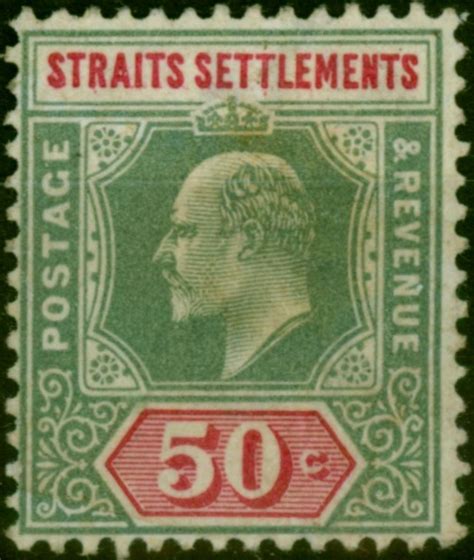 Straits Settlements C Dull Green Carmine Sg Good Mm Stamps