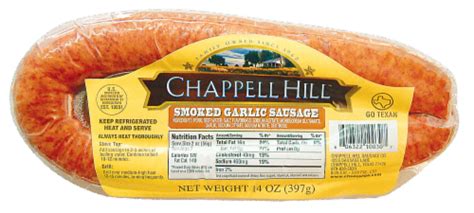 Chappell Hill Smoked Garlic Sausage, 14 oz - Kroger