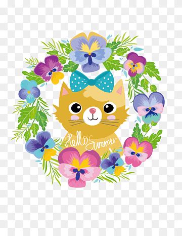 Descarga Gratis Dibujos Animados De La Flor Del Gato Gatito De La