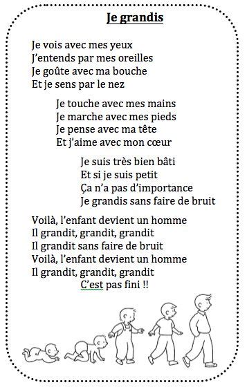 Chanson Je grandis chez Vivi école petite section Comptines