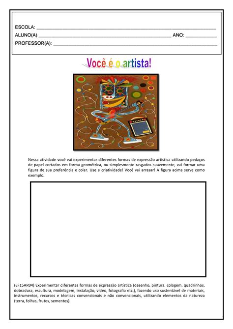 Atividade De Artes 5º Ano - NAZAEDU