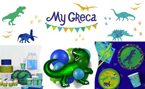 Amazon My Greca Dinosaur Birthday Party Supplies Serves 20